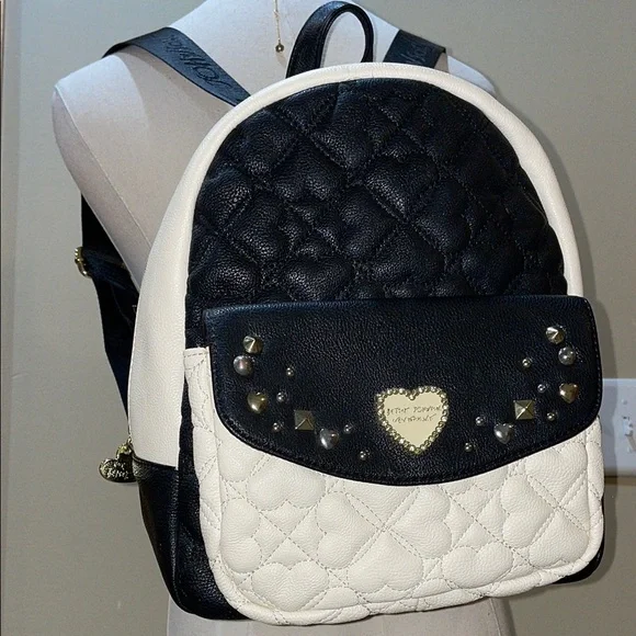 Betsey Johnson | Bags | Betsey Johnson Back Pack Cream Black  display picture 1